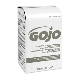 GOJO 800ML BAG-IN-BOX SYSTEM - Ultra Mild Antimicrobial Lotion Soap with Chloroxylenol, 12/cs | Quantity - 1x CS