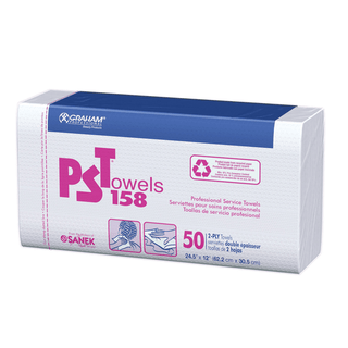 GRAHAM MEDICAL DENTAL TOWELS - PST 158 Towel, Huck Finish, 2-Ply, 12" x 24", White, 500/cs | Quantity - 1x CS