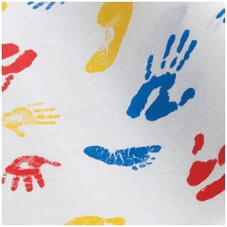 GRAHAM MEDICAL QUALITY PEDIATRIC EXAM TABLE PAPER - Tiny Tracks Table Paper, 18" x 125 ft, Crepe, 12/cs (64 cs/plt) | Quantity - 1x CS