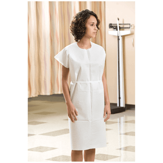 GRAHAM MEDICAL TISSUE/POLY/TISSUE EXAMINATION GOWN - Exam Gown, 30" x 42", White, 50/cs (110 cs/plt) (090949) | Quantity - 1x CS