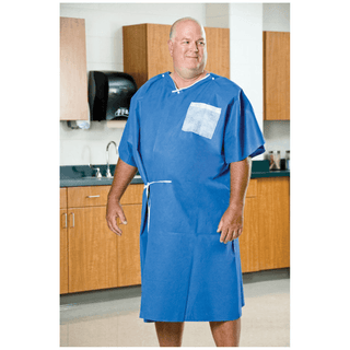 GRAHAM MEDICAL AMPLEWEAR - AmpleWear Vest, 36" x 30" (approx 3XL), Front Opening, Snaps, Soft, Durable, Blue Front, White Back, 50/cs (70 cs/plt) | Quantity - 1x CS