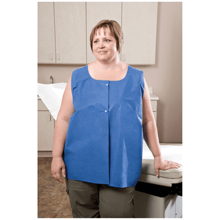 GRAHAM MEDICAL AMPLEWEAR - AmpleWear Vest, 36" x 30" (approx 3XL), Front Opening, Snaps, Soft, Durable, Blue Front, White Back, 50/cs (70 cs/plt) | Quantity - 1x CS