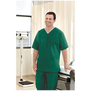 GRAHAM MEDICAL DISPOSABLE ELITE NON-WOVEN SCRUBS - Shirt, Non-Woven, Large, Green, 30/cs | Quantity - 1x CS