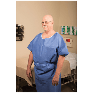 GRAHAM MEDICAL NON-WOVEN EXAMINATION GOWN - Exam Gown, Non-woven, 36"x48" Blue, SMS, XL, 50/CS | Quantity - 1x CS