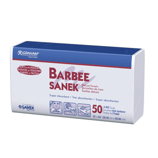 GRAHAM MEDICAL DISPOSABLE TOWELS - Barbee Sanek Towel, White, 12" x 24", Deluxe 3-Ply 500/cs | Quantity - 1x CS