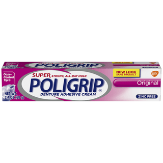 HALEON POLIGRIP DENTURE ADHESIVESuper Poligrip Original Denture Adhesive Cream, 2.4 oz. tube, 6/pkg, 4 pkg/cs (24 tubes total) (Available for sale in US only) (Products cannot be sold on Amazon.com or any other third Party sites.) | Quantity - 1x CS
