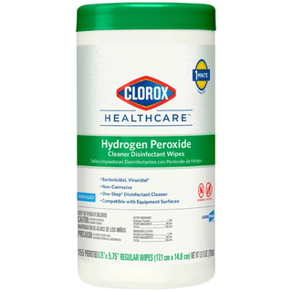 CLOROX HEALTHCARE HYDROGEN PEROXIDE CLEANER - Wipes, Hydrogen Peroxide Disinfectant Cleaner, 6.75 x 5.75, 155/can, 6/cs (75 cs/plt) (Continental US Only) | Quantity - 1x CS