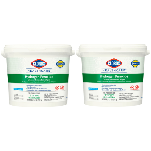 CLOROX HEALTHCARE HYDROGEN PEROXIDE CLEANERClorox Healthcare Hydrogen Peroxide Cleaner Disinfectant Wipes, 12 x 11, 185/bucket, 2/cs | Quantity - 1x CS