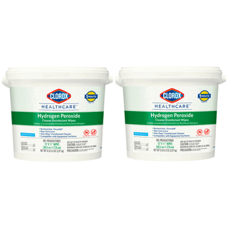 CLOROX HEALTHCARE HYDROGEN PEROXIDE CLEANER - Clorox Healthcare Hydrogen Peroxide Cleaner Disinfectant Wipes, 12 x 11, 185/bucket, 2/cs (Continental US Only) | Quantity - 1x CS