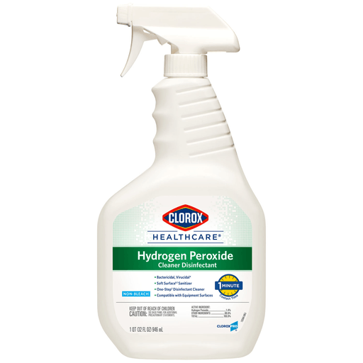 CLOROX HEALTHCARE HYDROGEN PEROXIDE CLEANERClorox Healthcare Hydrogen Peroxide Cleaner Disinfectant Spray, 32 oz, 9/cs (48 cs/plt) | Quantity - 1x CS