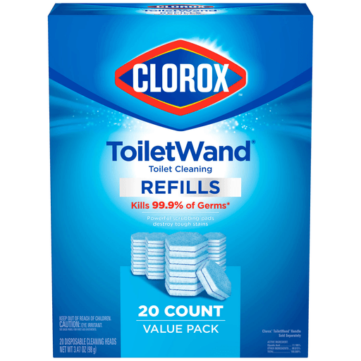 CLOROX TOILET BOWL CLEANER - Clorox ToiletWand Disinfecting Refill Disposable Wand Heads, 20 Count, 4/cs (Continental US Only) | Quantity - 1x CS