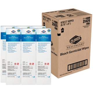 CLOROX HEALTHCARE BLEACH GERMICIDAL CLEANERS - Clorox Healthcare Bleach Germicidal Wipes, Individually Wrapped Wipes, 50/pk, 6 pk/cs (Continental US Only) | Quantity - 1x CS