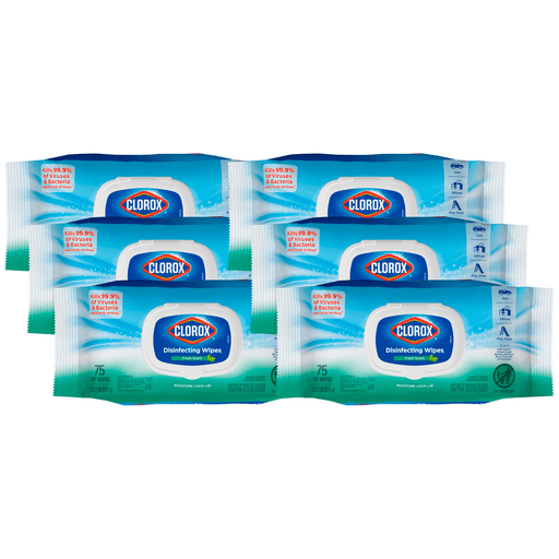 CLOROX COMMERCIAL SOLUTIONS DISINFECTING WIPESClorox Disinfecting Wipes, Flex Pack, Fresh Scent, 75ct, 6/cs | Quantity - 1x CS