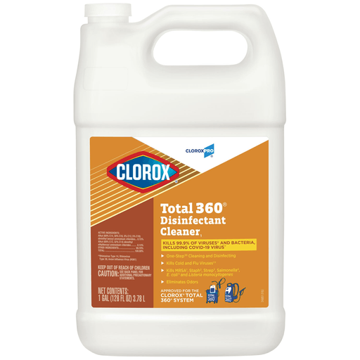 CLOROX TOTAL 360 CHEMISTRIES - CloroxPro Clorox Total 360 Disinfectant Cleaner, 128 fl oz, 4/cs (36 cs/plt) (Continental US Only) (PROMO Price - Available while current supplies last) | Quantity - 1x CS