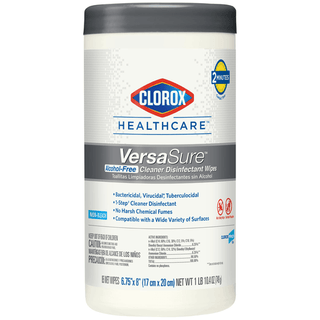 CLOROX VERSASURE CLEANER DISINFECTANT WIPESClorox Healthcare VersaSure Cleaner Disinfectant Wipes, 6.75" x 8", 85/can, 6 can/cs (75 cs/plt) | Quantity - 1x CS