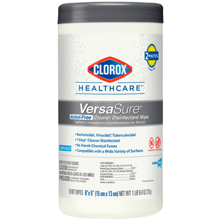 CLOROX VERSASURE CLEANER DISINFECTANT WIPES - Clorox Healthcare VersaSure Cleaner Disinfectant Wipes, 6" x 5", 150/can, 6 can/cs (Expiry Lead 90 Days; Short-Dated; Non-Returnable) (Continental US Only) | Quantity - 1x CS