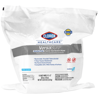 CLOROX VERSASURE CLEANER DISINFECTANT WIPES - Clorox Healthcare VersaSure Cleaner Disinfectant Wipes, 6.75" x 8", 85/can, 6 can/cs (Continental US Only) | Quantity - 1x CS