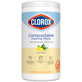 CLOROX COMMERCIAL SOLUTIONS DISINFECTING WIPES - Clorox Compostable Cleaning Wipe, Simply Lemon, 75 ct, 6/cs | Quantity - 1x CS