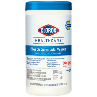 CLOROX HEALTHCARE BLEACH GERMICIDAL CLEANERSClorox Healthcare Bleach Germicidal Wipes, 6.75 x 9, 70/can, 6/cs (75 cs/plt) | Quantity - 1x CS