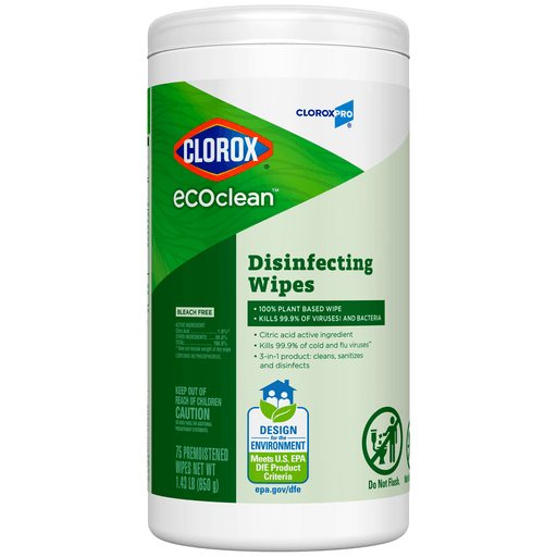 CLOROX ECOCLEAN DISINFECTANT CLEANEREcoClean Disinfecting Wipes, 75 ct, 6/cs | Quantity - 1x CS