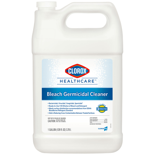 CLOROX HEALTHCARE BLEACH GERMICIDAL CLEANERSClorox Healthcare Bleach Germicidal Cleaner Refill, Gallon, 4/cs (39 cs/plt) | Quantity - 1x CS