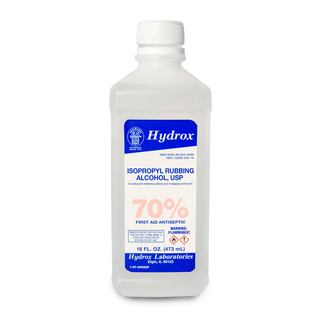 HYDROX LABORATORIES ISOPROPYL ALCOHOLIsopropyl Rubbing Alcohol 70%, USP, 16 oz, 12 btl/cs (176 cs/plt) (Item is considered HAZMAT and cannot ship via Air or to AK, GU, HI, MP, PR, VI)  | Quantity - 1x CS