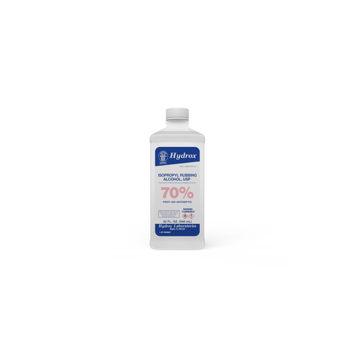 HYDROX LABORATORIES ISOPROPYL ALCOHOLIsopropyl Rubbing Alcohol 70%, USP, 32 oz, 12 btl/cs (70 cs/plt) (Item is considered HAZMAT and cannot ship via Air or to AK, GU, HI, MP, PR, VI) | Quantity - 1x CS