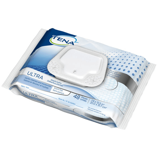 ESSITY HMS TENA ULTRA WASHCLOTH - Washcloth, Scent-Free, 7.9" x 12.5", 48/pk, 12 pk/cs | Quantity - 1x CS