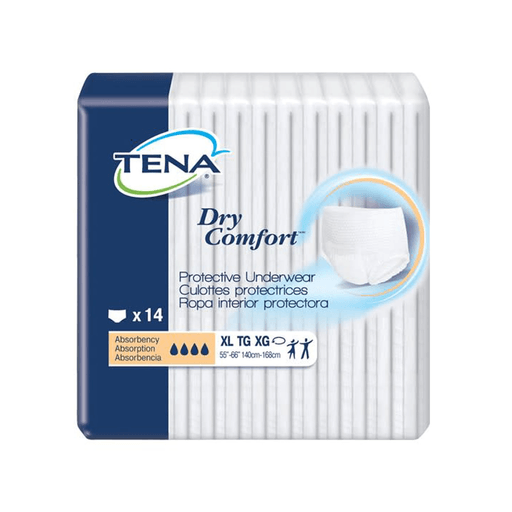 ESSITY HMS TENA DRY COMFORT PROTECTIVEUNDERWEAR - Protective Underwear, Unisex, X-Large, 55" - 66" Hip Size, White, 14/pk, 4 pk/cs | Quantity - 1x CS