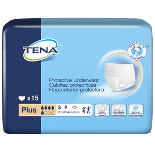 ESSITY HMS TENA PLUS PROTECTIVE UNDERWEAR - Protective Underwear, Plus, Small, 25" - 34" Hip Size, White, 15/pk, 4 pk/cs (Continental US Only) | Quantity - 1x CS