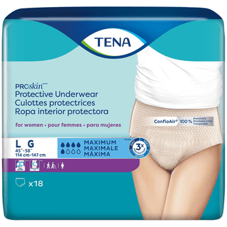 ESSITY HMS TENA PROSKIN UNDERWEAR - Protective Underwear, Men, Large, 45" - 58" Hip Size, Grey, 18/pk, 4 pk/cs (Continental US Only) | Quantity - 1x CS