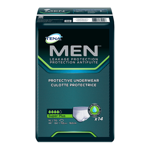 ESSITY HMS TENA MEN PROTECTIVE UNDERWEAR - Protective Underwear, Men, Large/X-Large, 44" - 64" Hip Size, White, 14/pk, 4 pk/cs | Quantity - 1x CS