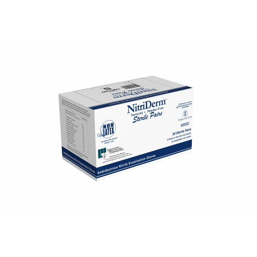 INNOVATIVE NITRIDERM STERILE POWDER-FREE NITRILE EXAM GLOVES - Gloves, Exam, Small, Nitrile, Chemo,  Sterile, PF, Singles, Extended Cuff, 100/bx, 4 bx/cs | Quantity - 1x CS