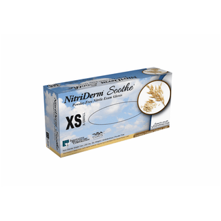 INNOVATIVE NITRIDERM SOOTHE NITRILE EXAM GLOVES - Glove, Nitrile Exam, Colloidal Oatmeal, Non-Sterile, Powder-Free (PF), X-Small, Soft Blue, Chemo Tested, 250/bx, 10 bx/cs | Quantity - 1x CS