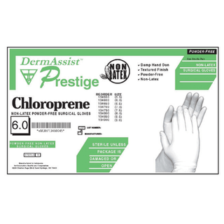 INNOVATIVE PRESTIGE CHLOROPRENE POWDER-FREE SURGICAL GLOVES - Gloves, Surgical, Size 6.  Polychloroprene, Sterile, PF, Textured Finish, 25 pr/bx, 4 bx/cs (60 cs/plt) | Quantity - 1x CS