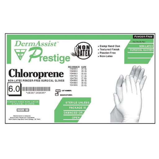 INNOVATIVE PRESTIGE CHLOROPRENE POWDER-FREE SURGICAL GLOVES - Gloves, Surgical, Size 6.  Polychloroprene, Sterile, PF, Textured Finish, 25 pr/bx, 4 bx/cs (60 cs/plt) | Quantity - 1x CS