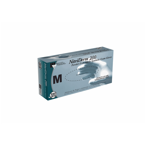 INNOVATIVE NITRIDERM 200 NITRILE SYNTHETIC POWDER-FREE EXAM GLOVES - Gloves, Medium, Exam, Nitrile, Non Sterile, PF, Textured, Blue, 200/bx, 10 bx/cs (70 cs/plt) | Quantity - 1x CS
