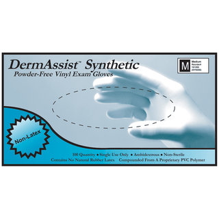 INNOVATIVE DERMASSIST VINYL SYNTHETIC POWDER-FREE EXAM GLOVES - Gloves, Exam, Small, Vinyl, Non-Sterile, PF, Smooth, 100/bx, 10 bx/cs (75 cs/plt) | Quantity - 1x CS
