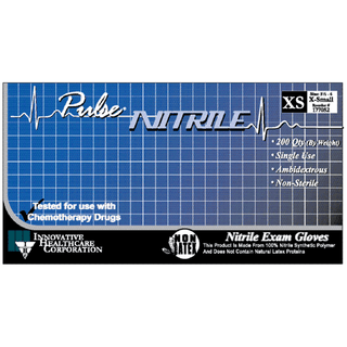 INNOVATIVE PULSE NITRILE EXAM GLOVES - Gloves, Exam, Small, Nitrile, Chemo, Non-Sterile, PF, Textured, ThinFilm, Dark Lavender Blue, 200/bx, 10 bx/cs (50 cs/plt) | Quantity - 1x CS