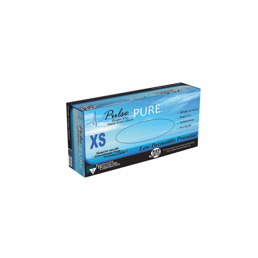 INNOVATIVE PULSE PURE NITRILE EXAM GLOVES - Nitrile Exam Glove, Powder-Free (PF), Textured, Thinfilm, Non-Sterile (NS), Blue, X-Small, 200/bx, 10 bx/cs | Quantity - 1x CS