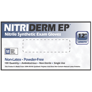 INNOVATIVE NITRIDERM EP NITRILE SYNTHETIC POWDER-FREE EXAM GLOVES - Gloves, Exam, Nitrile, XX-Large, Chemo, Extended Cuff, Blue, Non-Sterile, Powder-Free (PF), Textured, 5.5 mil, 80/bx, 10 bx/cs | Quantity - 1x CS