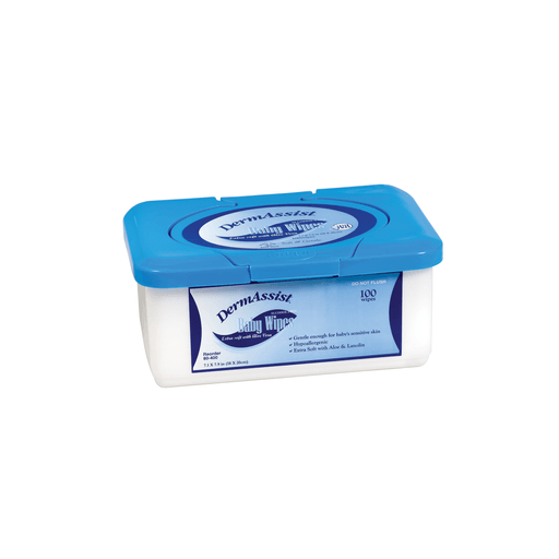 INNOVATIVE DERMASSIST BABY WIPES - Wipes, Cleansing, Baby, Spunlace, Tub, 7.1" x 7.9", 100 wipes/tub, 12 tub/cs (50 cs/plt) | Quantity - 1x CS