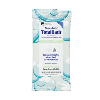 INNOVATIVE DERMASSIST TOTALBATH WIPES - Bath Cloth, Standard Weight, Antibacterial, Deodorant, Clean Scent, Moisturizing, 8/pk, 30 pk/cs | Quantity - 1x CS