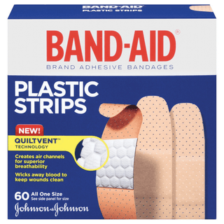 J&J BAND-AID PLASTIC ADHESIVE BANDAGES - Plastic Adhesive Bandages, " x 3", 60/bx, 24 bx/cs (Continental US+HI Only) | Quantity - 1x CS