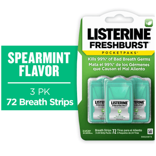 KENVUE CONSUMER LISTERINE POCKETPAKS BREATH STRIPS - Pocketpaks Breath Strips, Fresh Burst, 3 - 24 Strip Packs (Backend/Peggable), 72 ct, 36/cs (Pricing Subject to Change without Prior Notification) | Quantity - 1x CS