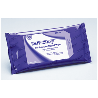 KIMBERLY-CLARK ALCOHOL WIPESKIMTECH PURE W4, CL4 PreSat Alcohol Wipe, White, 9" x 11", 40/pk, 10 pk/cs (Item is considered HAZMAT and cannot ship via Air or to AK, GU, HI, MP, PR, VI) | Quantity - 1x CS