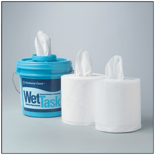 KIMBERLY-CLARK KIMTECH WIPERSKimTech Prep Wipers For Disinfectant & Sanitizers, 12" x 12", White, To Be Used With WETTASK Refillable Wiping System, 90/rl, 6 rl/cs | Quantity - 1x CS