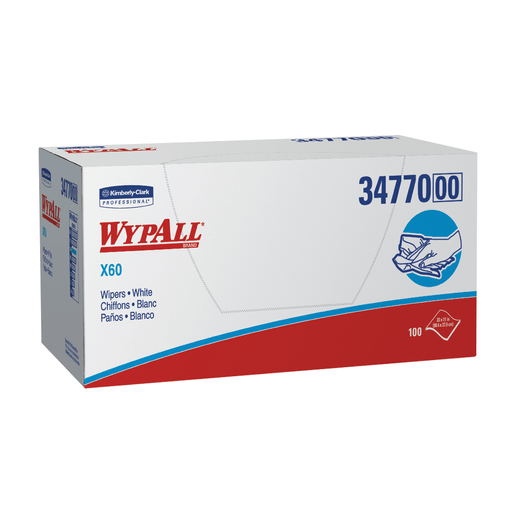 KIMBERLY-CLARK WYPALL WIPERS - WYPALL X60 Hydroknit Wipers,  fold, 11" x 23", White, 100/pk, 9pk/cs (24 cs/plt) (Products cannot be sold on Amazon.com or any other 3rd party site) (US Only) | Quantity - 1x CS