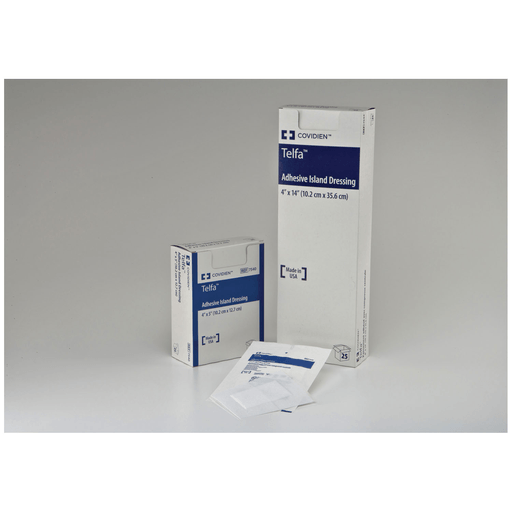 CARDINAL HEALTH TELFA ISLAND DRESSING - Adhesive Island Dressing, 4" x 5", 25/bx, 8 bx/cs(Item on Manufacturer Backorder  Inventory Limited when Available) | Quantity - 1x CS