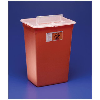 CARDINAL HEALTH LARGE VOLUME SHARPS CONTAINERS - Container, 10 Gal, Red, Split Lid, Sharps Port, Large Volume, 15"H x 12"D x 21"W, 6/cs (15 cs/plt) (Continental US Only) | Quantity - 1x CS